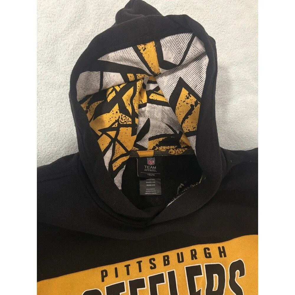 Pittsburgh Steelers Hoodie Youth Large- 14/16 NFL Team Apparel Nwt - Picture 5 of 6